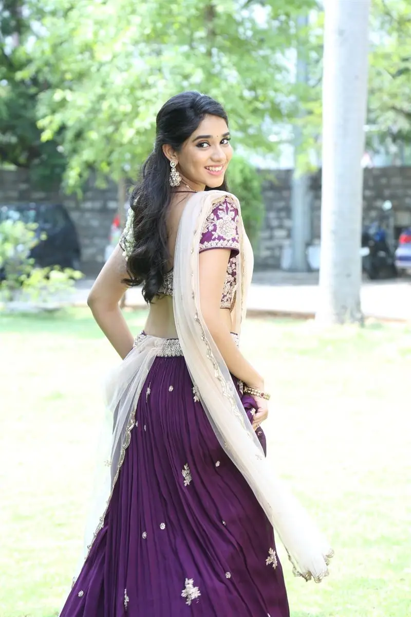 TELUGU ACTRESS TANVI AKAANKSHA IN VIOLET LEHENGA CHOLI 3